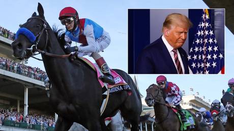 Trump weighed in on the doping scandal surrounding racehorse Medina Spirit. © USA TODAY Sports / Reuters