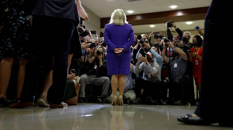 FILE PHOTO: US Representative Liz Cheney (R-WY) speaks to reporters after her removal as chair of the House Republican Conference on Capitol Hill in Washington, US, May 12, 2021