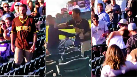 Padres fan brutally knocks rival MLB supporter out cold with one-punch hit &ndash; but police say victim will not press charges (VIDEO)