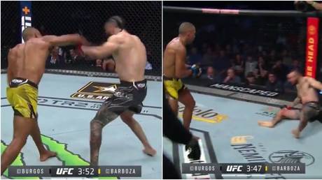 &lsquo;Never seen anything like it&rsquo;: Edson Barboza lands bizarre delayed KO as rival staggers on before collapsing at UFC 262 (VIDEO)