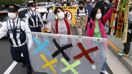 Members of the public have protested against the Olympics in Japan. © Reuters