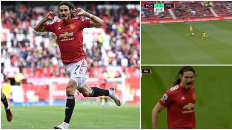 &lsquo;Goal of the season&rsquo;: Cavani wows with SENSATIONAL strike from distance in first Man Utd game with fans since pandemic (VIDEO)