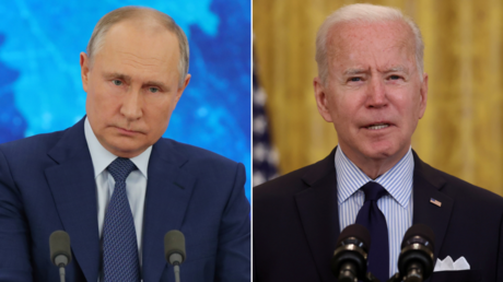 (L) Vladimir Putin. © Sputnik / Mikhail Klimentyev; (R) Joe Biden. © Reuters / JONATHAN ERNST