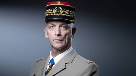 France’s chief of the defense staff, Army General Francois Lecointre, in Paris, France, April 2021. © Joel Saget / AFP