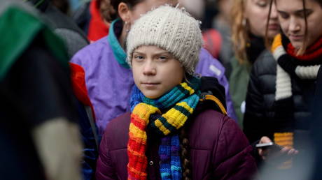 FILE PHOTO: Swedish climate activist Greta Thunberg takes part in the rally ''Europe Climate Strike'' in Brussels, Belgium, March 6, 2020.