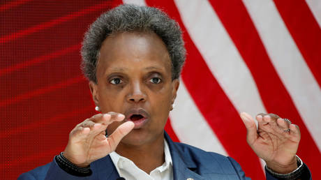 FILE PHOTO: Chicago Mayor Lori Lightfoot speaks at an event at the University of Chicago, in Chicago, Illinois.