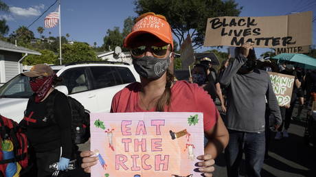 FILE PHOTO: A Black Lives Matter protest in La Mesa, California, on August 1, 2020.