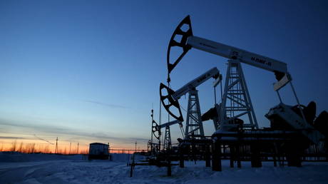 Pump jacks are seen outside the West Siberian city of Kogalym, Russia,