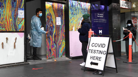 Covid-19 testing centre in Melbourne on May 26, 2021. © AFP / William WEST