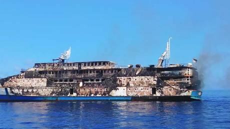 Passengers, crew jump overboard as ferry with 200 aboard gets consumed by INFERNO off Indonesian island (VIDEO)