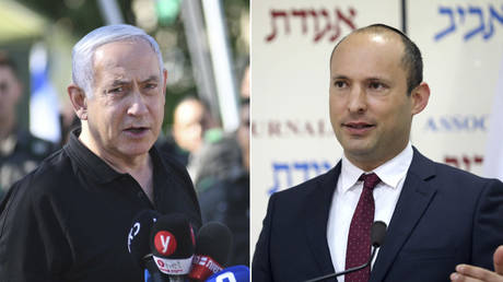 (L) Benjamin Netanyahu © Yuval Chen/Pool via REUTERS; (R) Naftali Bennett © REUTERS/Corinna Kern