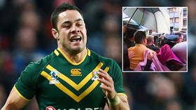 Scrum of the Earth: Victim spat at, wife mobbed in court chaos after rugby ace jailed for more than 5yrs for rape of woman (VIDEO)