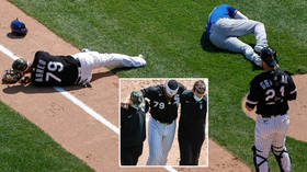 ‘It was extremely scary’: Major League Baseball players wiped out in violent collision causing face, neck & knee injuries (VIDEO)