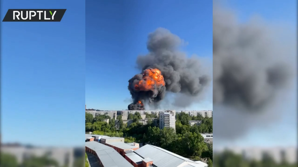 16 injured after gas station fire triggers powerful explosions with mushroom clouds in Siberia’s largest city (VIDEOS)