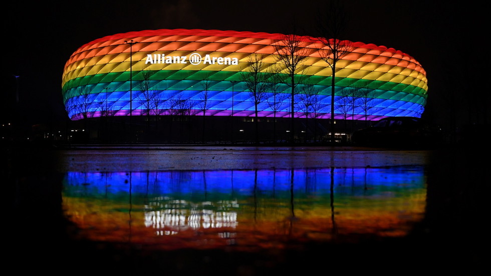 ‘Shame on you, UEFA’: Fan outcry as football officials block German request to light up Allianz Arena in rainbow colors