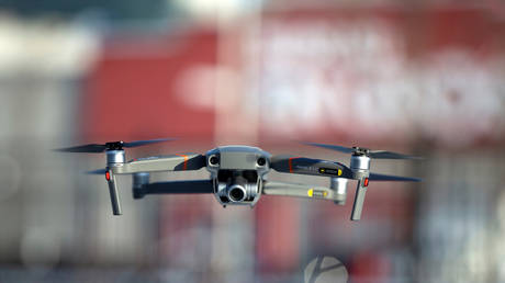 FILE PHOTO: A DJI drone pictured during a demonstration in Montreal, Canada, November 13, 2019 © Reuters / Christinne Muschi