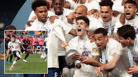 Chelsea star Christian Pulisic dubbed &lsquo;Captain America&rsquo; after scoring dramatic late goal to win cup for USA against Mexico (VIDEO)