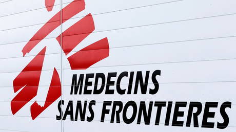 FILE PHOTO: The logo of Medecins Sans Frontieres (MSF - Doctors Without Borders) is seen at the international medical humanitarian organisation MSF logistique centre in Merignac near Bordeaux, France, December 6, 2018. © REUTERS/Regis Duvignau