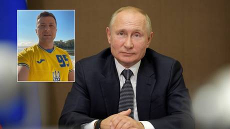 Putin responded to the controversial Ukraine kit, which counterpart Zelensky has modeled. © Kremlin via Reuters / Instagram @zelenskiy_official