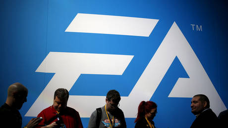 An Electronic Arts (EA) logo at the E3 in Los Angeles, California, (June 17, 2015 file photo).