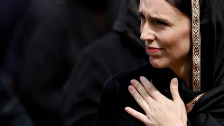 FILE PHOTO: New Zealand's Prime Minister Jacinda Ardern leaves after Friday prayers at Hagley Park outside Al-Noor mosque in Christchurch, New Zealand March 22, 2019.