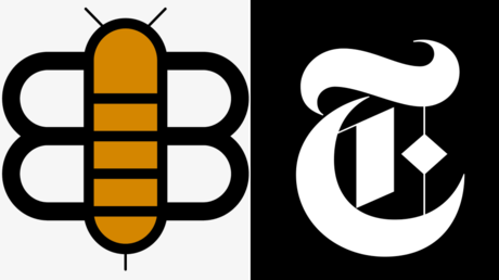 (L) The Babylon Bee; (R) The New York Times.