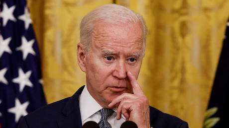 President Joe Biden is shown at a White House event on Thursday.