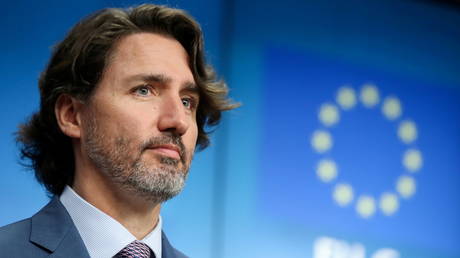 FILE PHOTO: Canadian Prime Minister Justin Trudeau holds a news conference after an EU-Canada summit, in Brussels, Belgium June 15, 2021. © REUTERS/Yves Herman