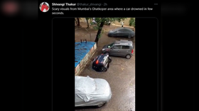  Mumbai sinkhole swallows parked car in seconds