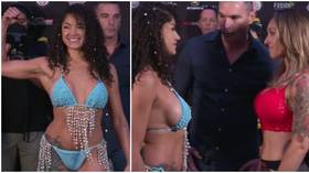 ‘Weigh-in outfit was on point’: Gonzalez treats fans to pearl-themed display as she faces off ahead of bare-knuckle debut (VIDEO)