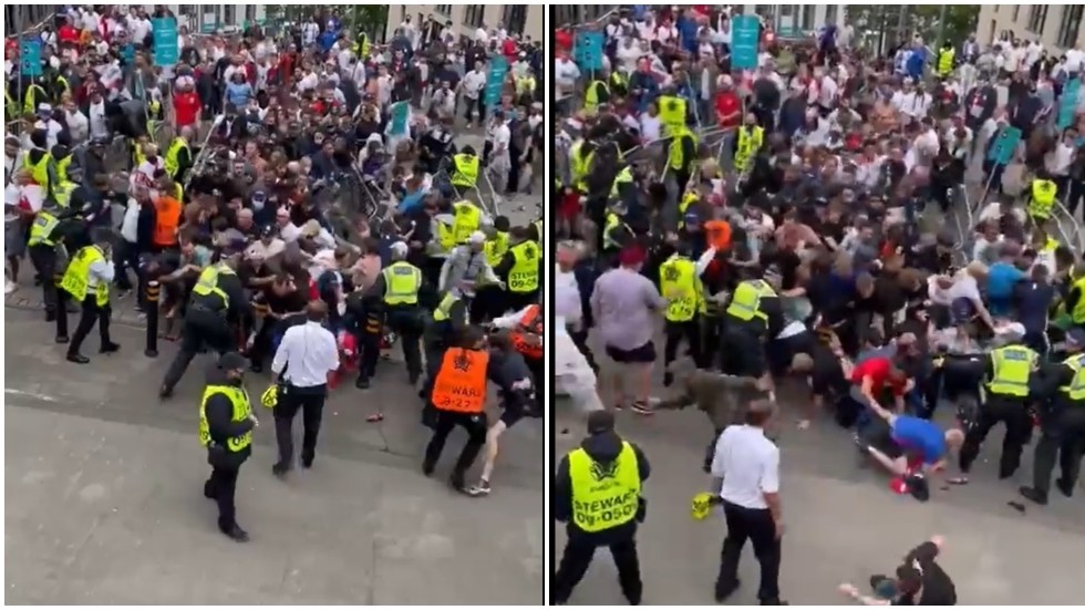 England fans ‘storm Wembley’, clash with stewards as scenes turn ugly ...