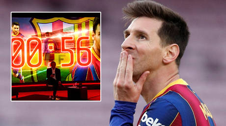 &lsquo;Just incredible&rsquo;: Spanish TV goes hysterical & artist makes huge image of Messi on lake in Iran as Barca icon&rsquo;s deal ends (VIDEO)