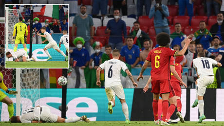 Ciro Immobile lay prone as Italy scored against Belgium © Matthias Hangst / Reuters