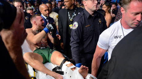 Conor McGregor addressed his fans on social media after his injury and defeat at UFC 264. © USA Today Sports