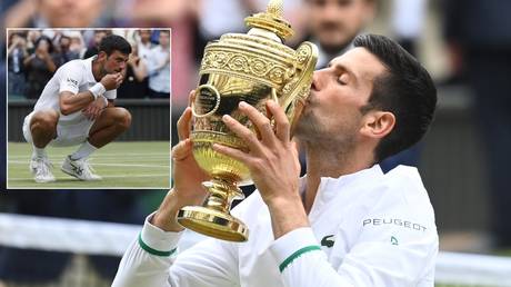 Djokovic was crowned Wimbledon champion for a sixth time as he beat Italy's Berrettini on Sunday. © Reuters
