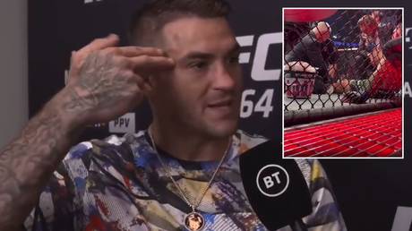 Footage showed McGregor making threats to rival Poirier after his defeat at UFC 264. © Twitter @oocmma