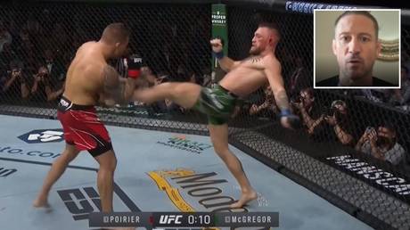 McGregor's coach identified what he said was the moment the fighter's leg snapped. © Twitter