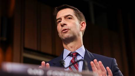 US Senator Tom Cotton is shown during a Senate hearing in April.