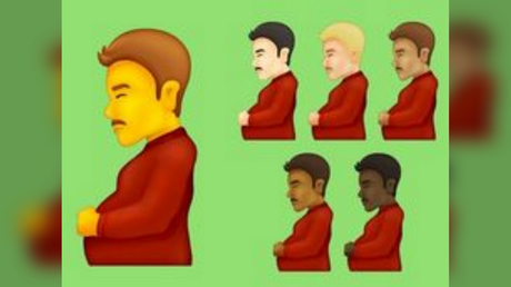 A preview of the Unicode Consortium's 'Pregnant Man' emojis © emojipedia.org