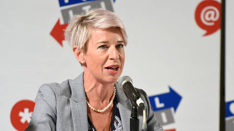 FILE PHOTO. Katie Hopkins in Pasadena, California. © AFP / Joshua Blanchard