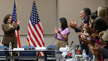 Kamala Harris meets with Democratic members of the Texas state legislature in Washington DC