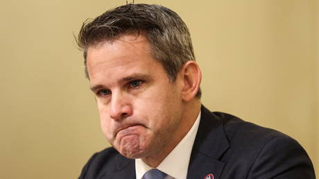 Adam Kinzinger gets emotional as he speaks during a hearing by the House Select Committee investigating the Jan. 6 riot on Capitol Hill in Washington, DC, July 27, 2021 © Reuters / Oliver Contreras