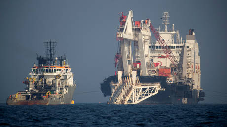 The Nord Stream 2 pipe laying vessel Audacia off Ruegen island, Germany, November 7, 2018.