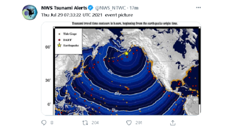Alaskan Peninsula rocked by huge 8.2-magnitude earthquake, 6th-largest in US history, triggering tsunami warning