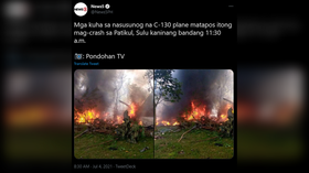 Military aircraft carrying at least 85 passengers crashes in the Philippines