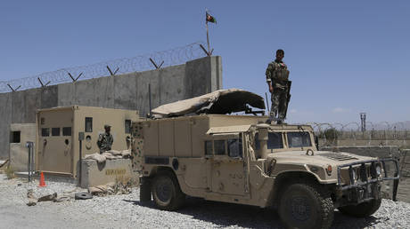 An Afghan soldier at Bagram Air Base, near Kabul, July 2021. © Zakeria Hashimi/AFP