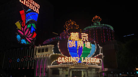 A casino in Macau, China, 2020. © Aleksander Solum/Reuters