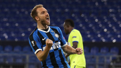 Christian Eriksen has returned to Inter Milan training following his cardiac arrest. © Pool via REUTERS