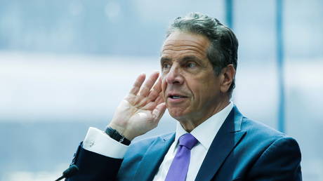 FILE PHOTO: New York Governor Andrew Cuomo is shown during a May 2021 event in Manhattan.