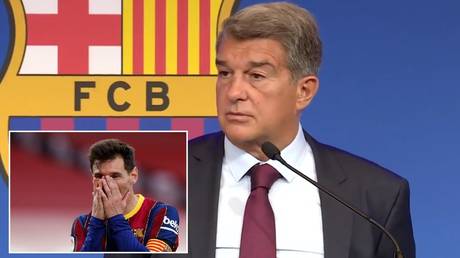 Barcelona president spoke about the exit of club icon Lionel Messi. © Twitter @FCBarcelona / Reuters